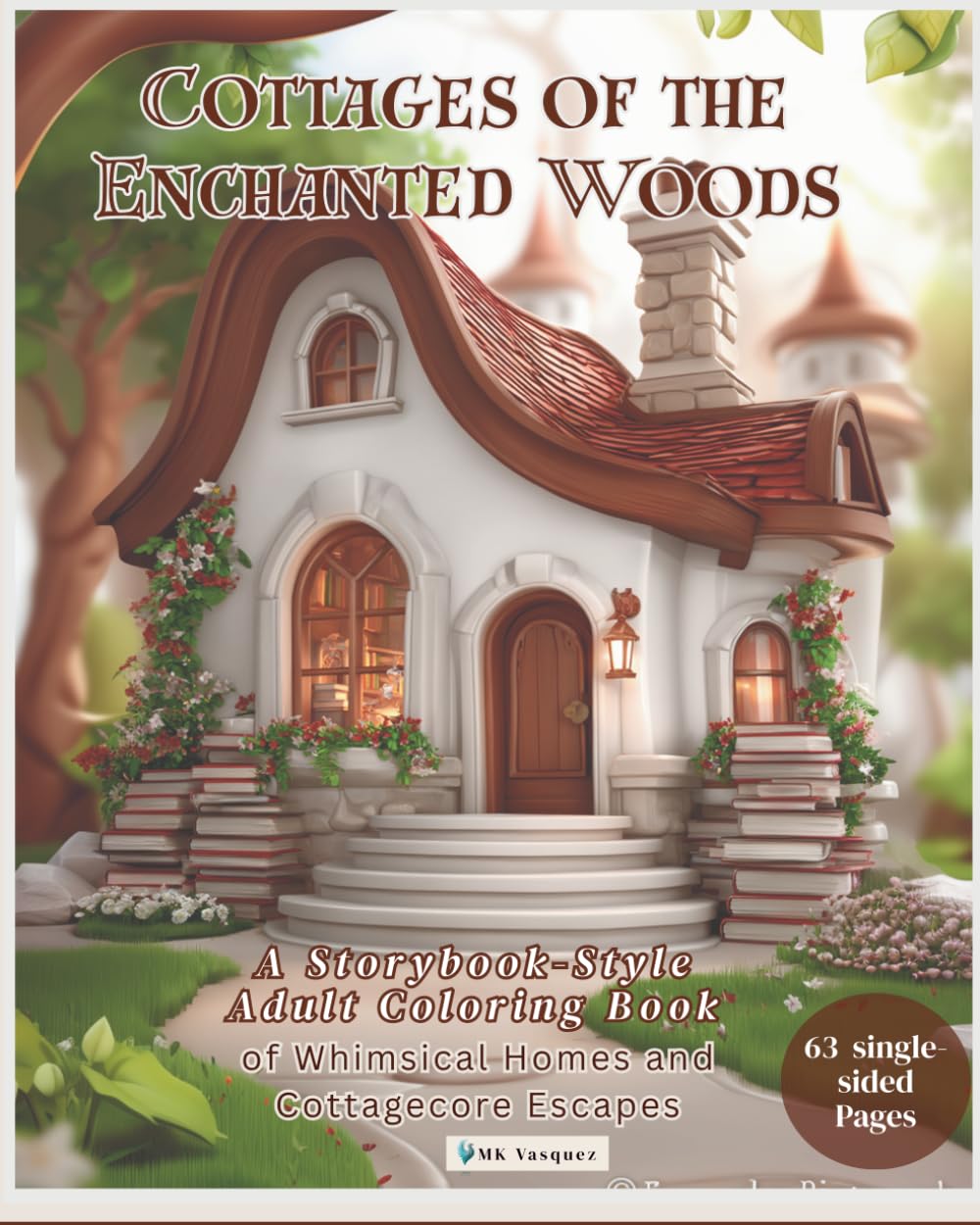 Cottages of the Enchanted Woods: A Storybook-Style Adult Coloring Book of Whimsical Homes and Cottagecore Escapes (Fantasy Adult Coloring Books)