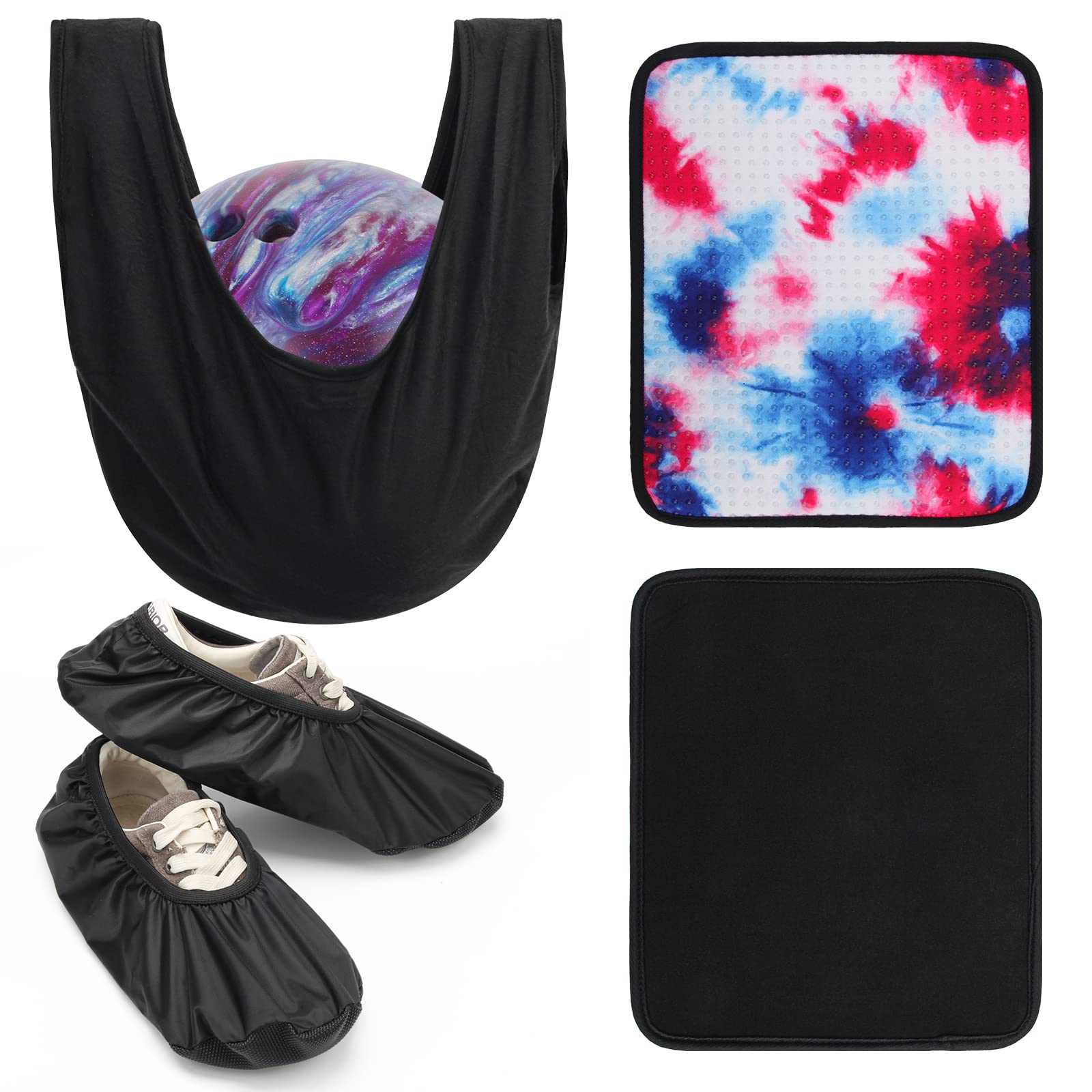 4Pack Bowling Ball Kit, 2 Pcs Bowling Ball Towel/ 1Pcs Bowling Seesaw Bag/ 1Pair Bowling Shoes Cover