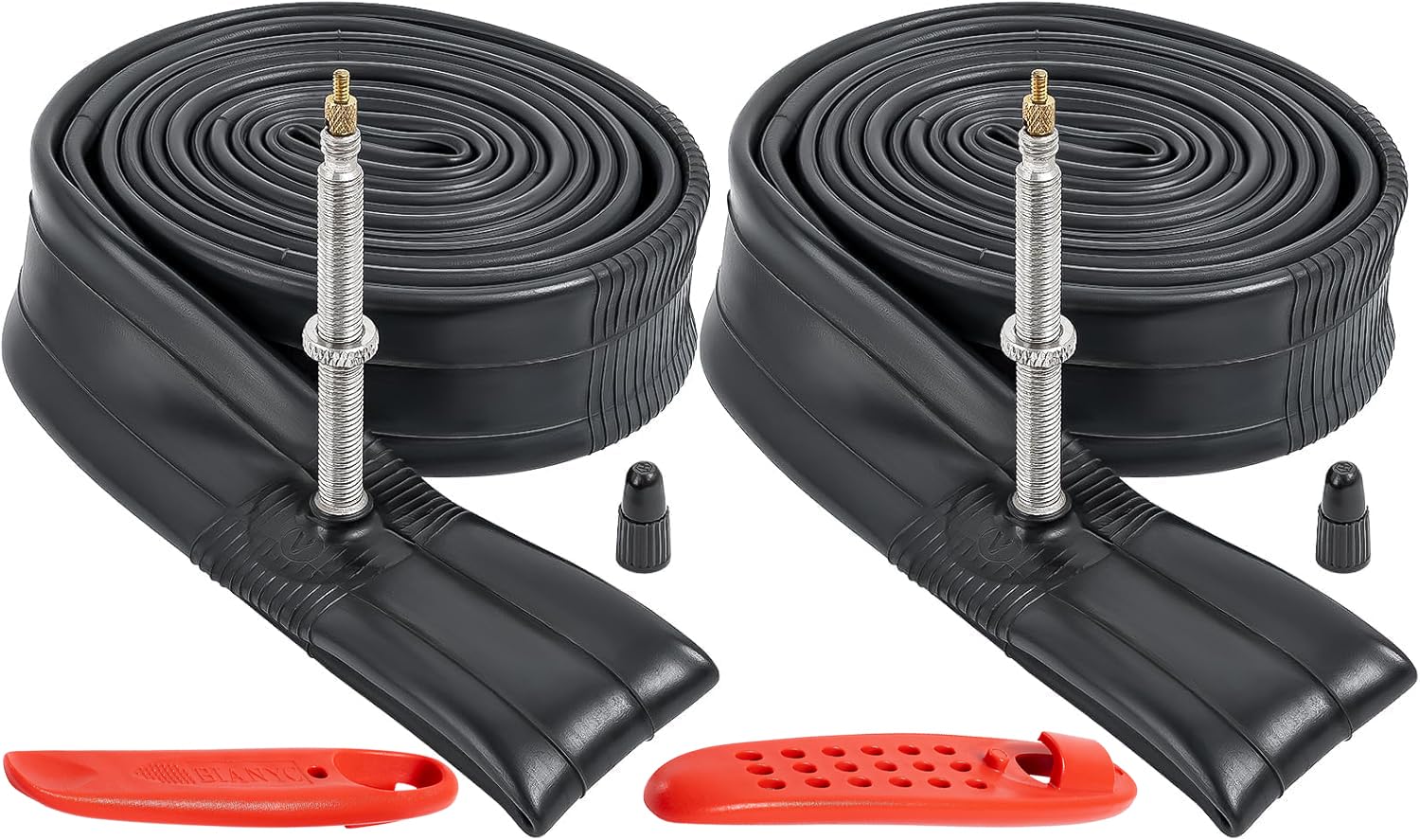 2 PCS 700C Bike Tubes 700x25/32C with 2 Tire Levers FV60mm Presta Valve 25/32-622 Bicycle Tubes Compatible with 700X25C 700X28C 700X30C 700X32C Road