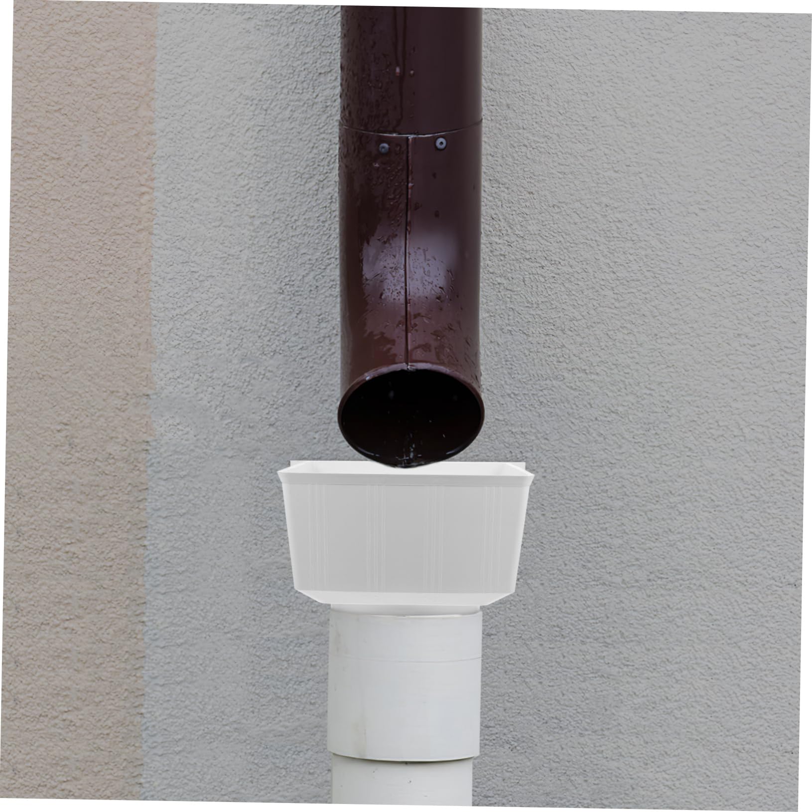 Conector de Bajante para Canalón de Agua de Lluvia Pvc Blanco | Adaptador de Drenaje para Bajante, Accesorio de Techo para Canalón y Desagüe, Fácil de Usar