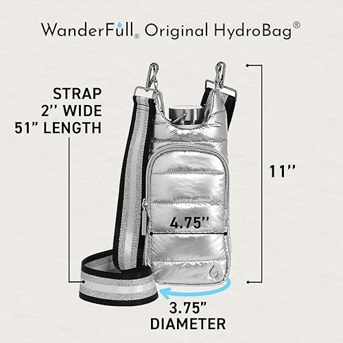 Miniatura 4 de WANDERFULL Crossbody HydroBag - Soporte para botella de agua - Bolsa acolchada para botellas - Portabotellas de agua con correa