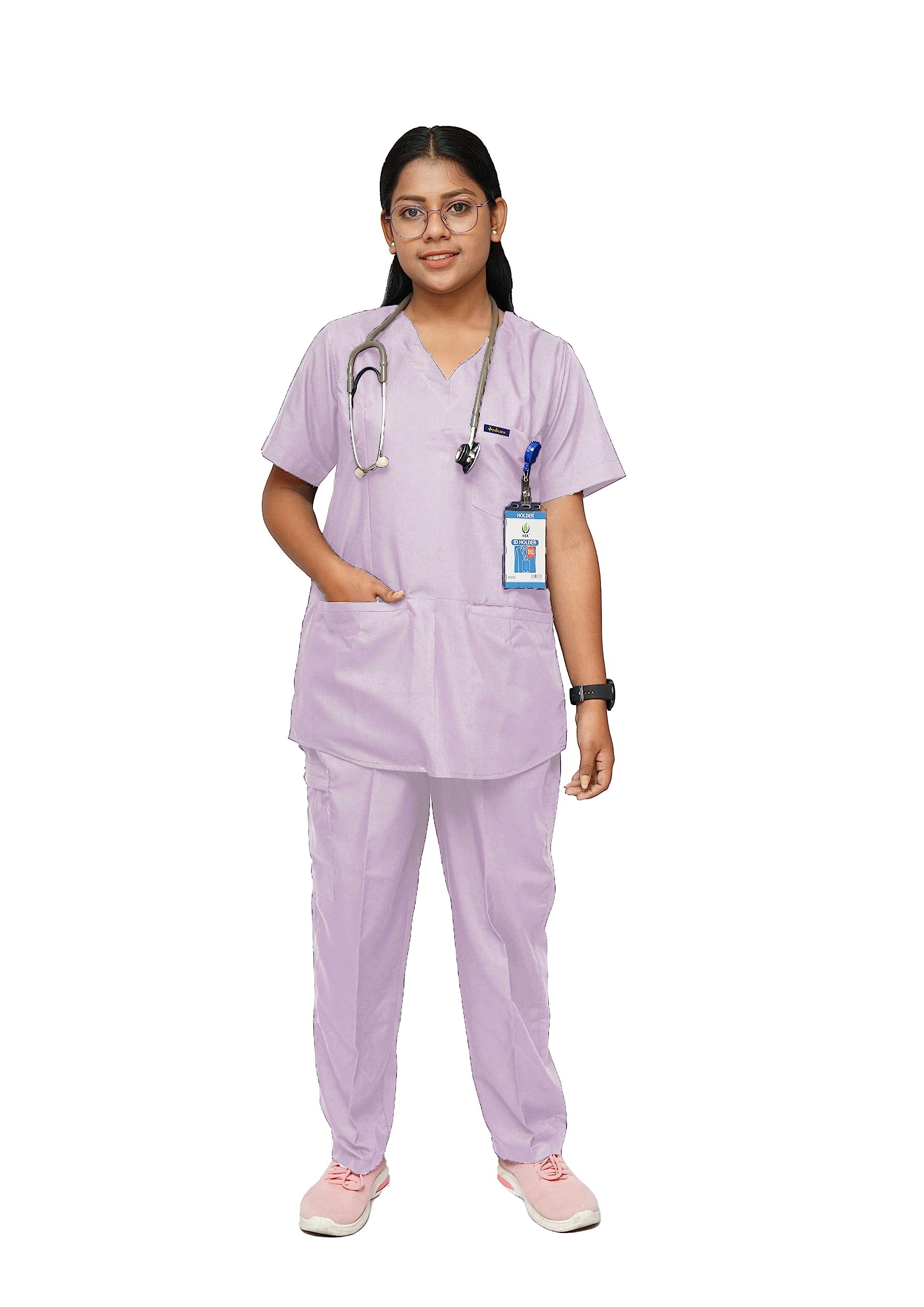 Indicare Health Sciences Customize Womens Scrub Suit V-Neck- Ideal for Doctors, Nurses, Dentists and Healthcare Professionals (Lavendar, M) (B0C4L49BL3) Amazon Price History, Amazon Price Tracker