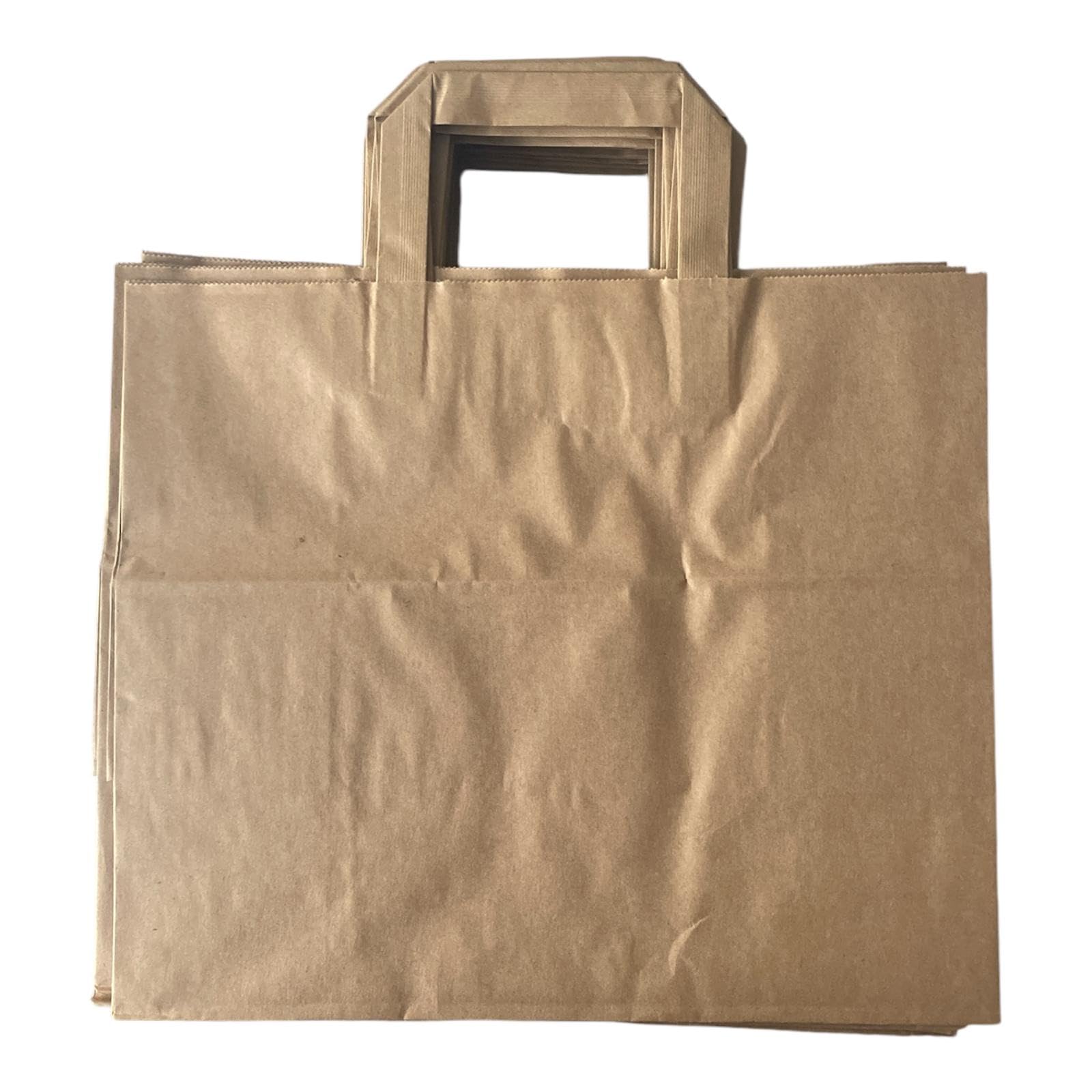 Sacchetti Di Carta Kraft [JET] - 16x19,6x11,9 Cm, 80 G/m², Confezione Da 50 - Biodegradabili Per Spesa, Regali, Pranzo E Artigianato