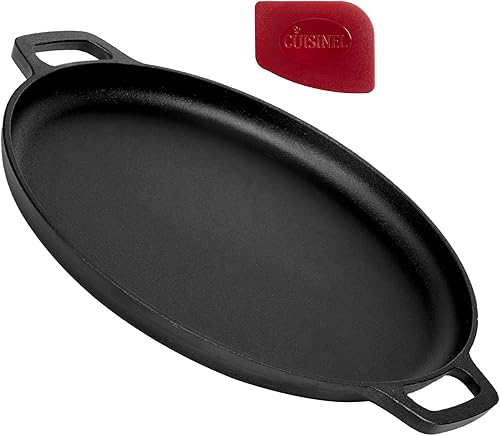 Sartén para pizza de hierro fundidoplancha redonda Sartén plana de 135 pulgadas Ideal para crepes y pizza congelada Comal pre-sazonado para