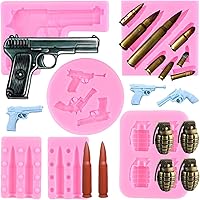 Vista 1 de ZiXiang Pistola de silicona con forma de bala para fondant, moldes para decoración de pasteles de azúcar, decoración de cupcakes, pasta de goma