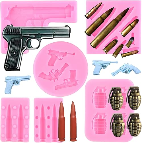 ZiXiang Pistola de silicona con forma de bala para fondant, moldes para decoración de pasteles de azúcar, decoración de cupcakes, pasta de goma,