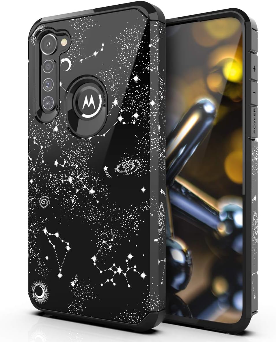 PBRO Case for Moto G Stylus Case,Cute Astronaut Case Dual Layer Soft Silicone & Hard Back Cover Heavy Duty PC+TPU Protective Shockproof Case for Motorola G Stylus-Black