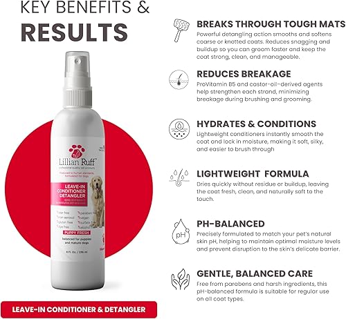 Miniatura 3 de Acondicionador Detangler Lillian Ruff Pet Leave, 8 onzas