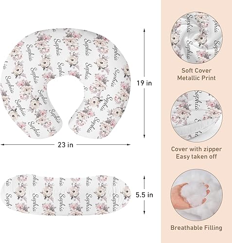 Miniatura 13 de Funda de almohada de lactancia para bebé, fundas suaves de lactancia con nombre, funda de almohada de lactancia materna para alimentación