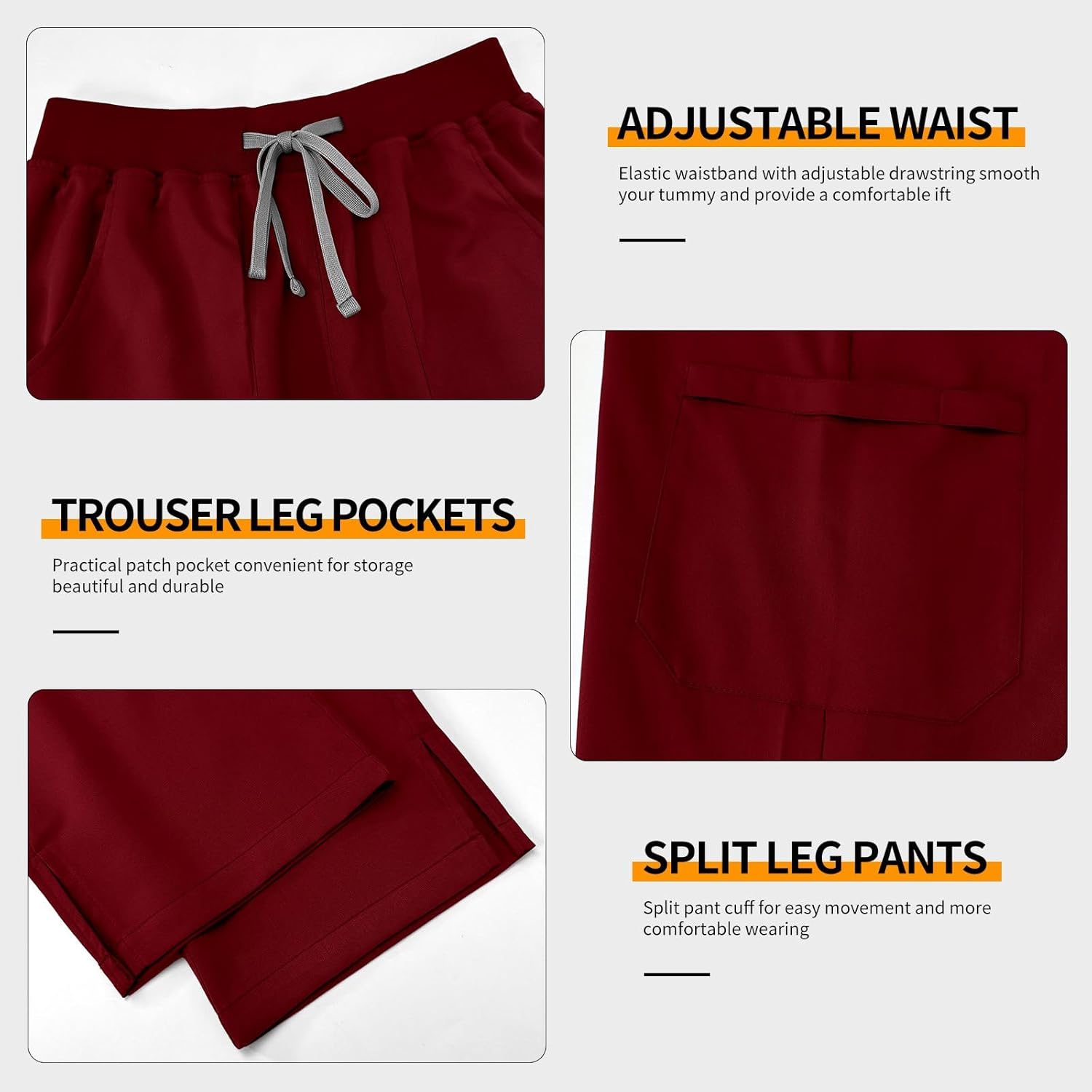 VIAOLI Scrubs Set for Women - Modern V-Neck Top & Tapered Leg Jogger Pants Multiple Pockets Nursing Uniforms