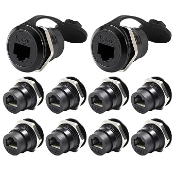 PENGLIN 10PCS RJ45 CAT6 Shielded Panel Mount Connector Female to Female