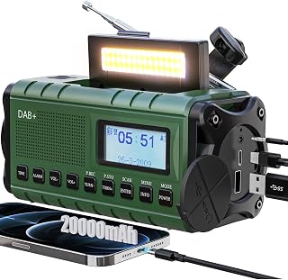 SOLARBABY Radio de Emergencia DAB+/FM con Power Bank de 20.000 mAh integrado