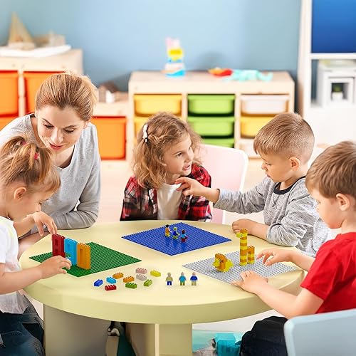 Miniatura 7 de Pokiiulk Placas de construcción clásicas, paquete de 20 ladrillos de construcción grandes de 10 x 10 pulgadas, compatibles con todas las principales