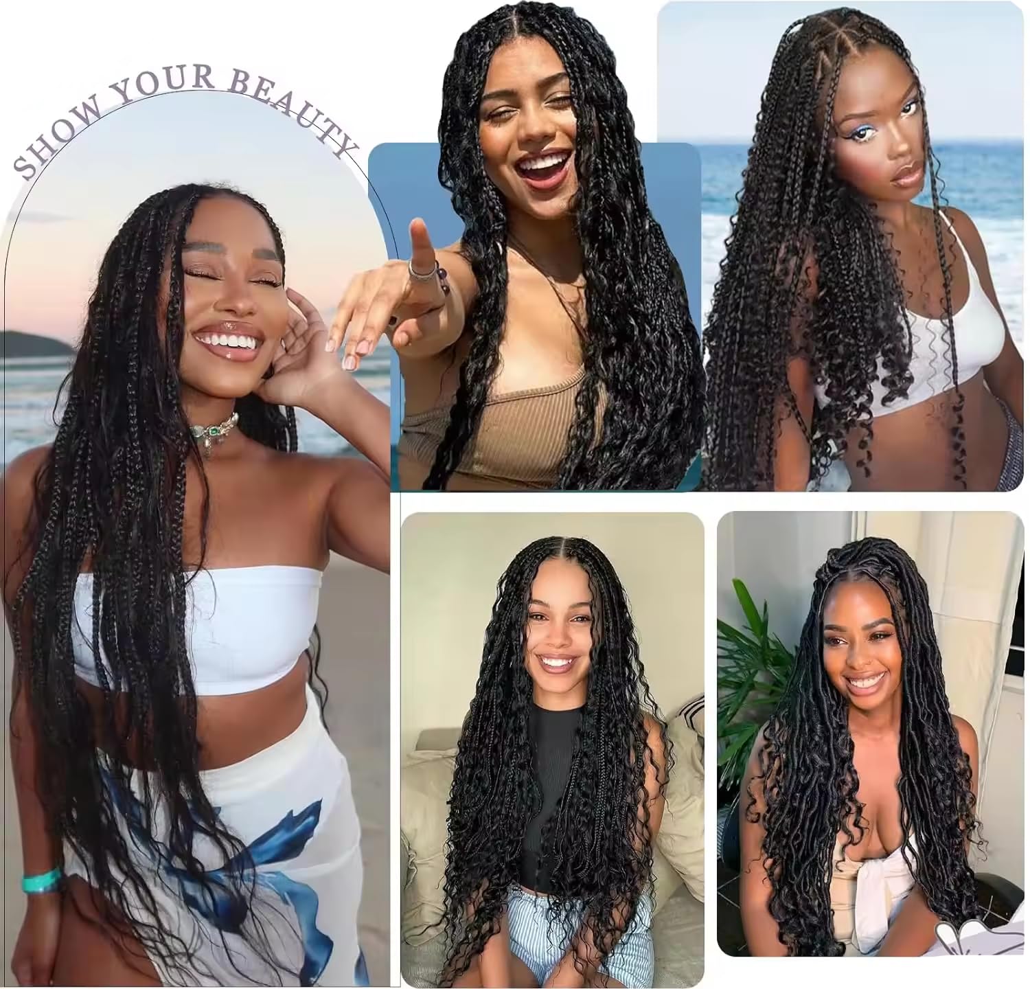 Virgin Deep Wave Bulk Human Braiding Hair 1B Natural Black 18 18 18 Inch Boho Hair for Braiding Knotless No Weft Curly Bulk Hair for Bohemian Braids
