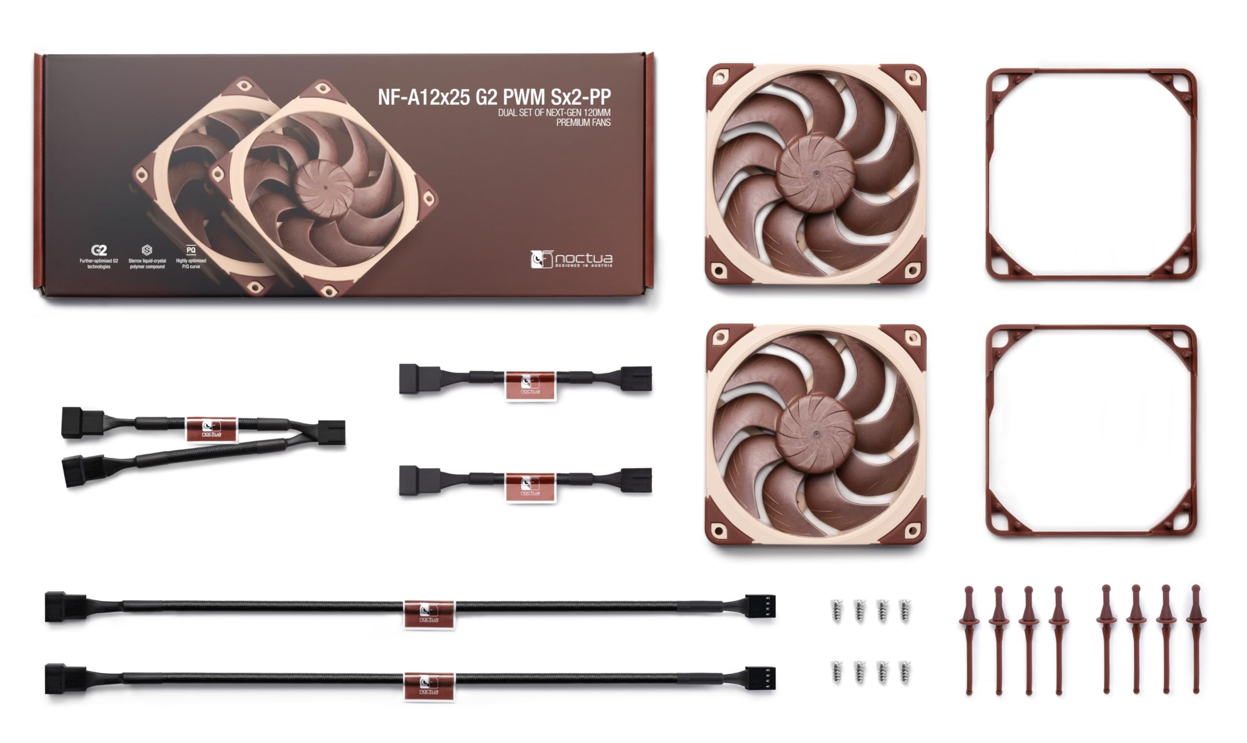 Amazon.com: Noctua NF-A12x25 G2 PWM Sx2-PP, Dual Fan Set for Push