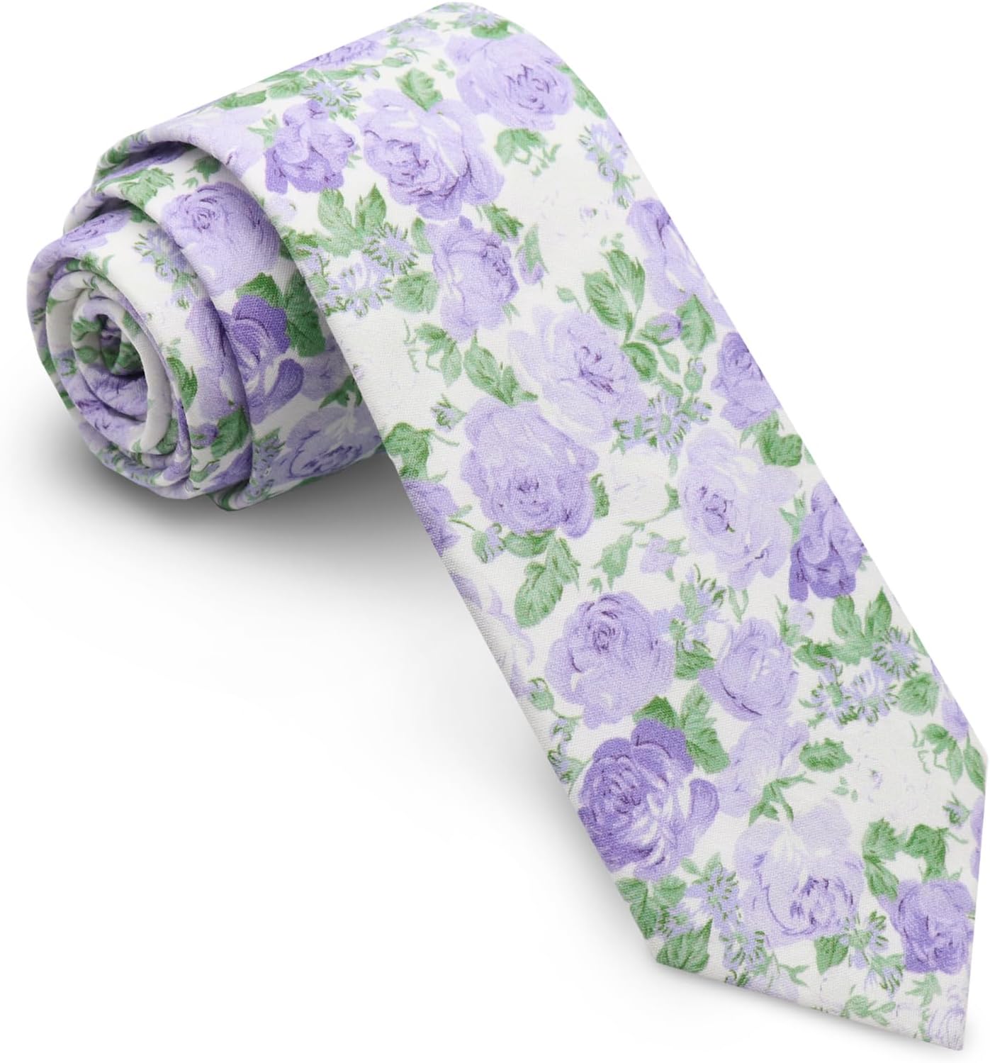 Floral Ties for Men, Cotton Self-tied Mens Ties Flower Printed Men's Neckties for Wedding Casual