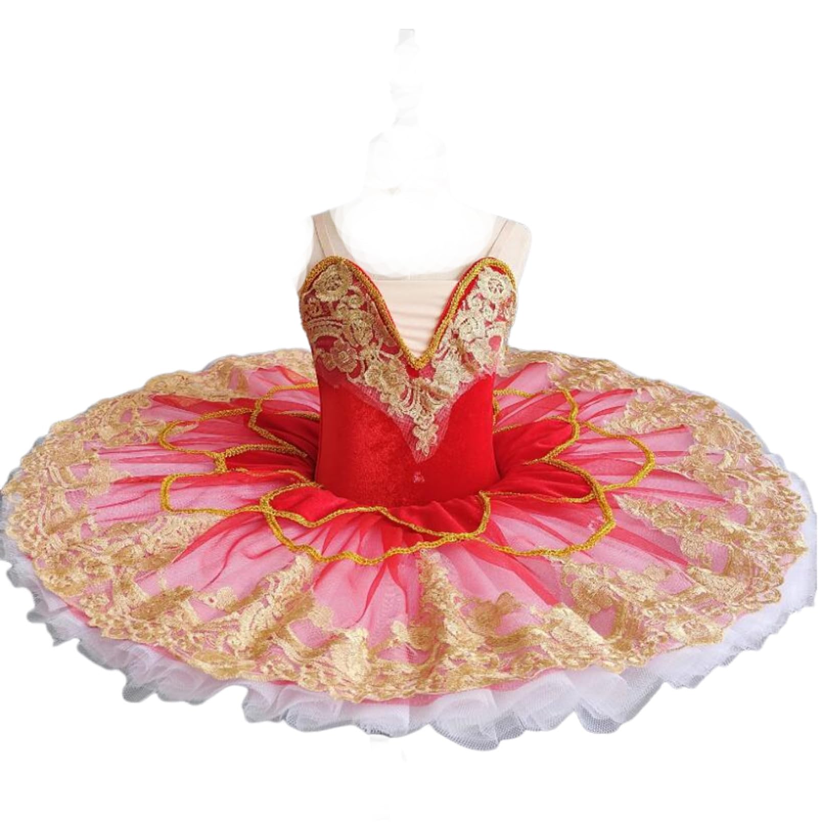 Tutú de Ballet Profesional para niñas, tutú de panqueque, Vestido de Fiesta de Bailarina, Disfraz de competición de Baile de Ballet Infantil