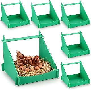 Novabright 6 Pack Chicken Nesting Boxes for Laying Eggs Big Laying Nest Box for Hens Ducks and Poultry, Green