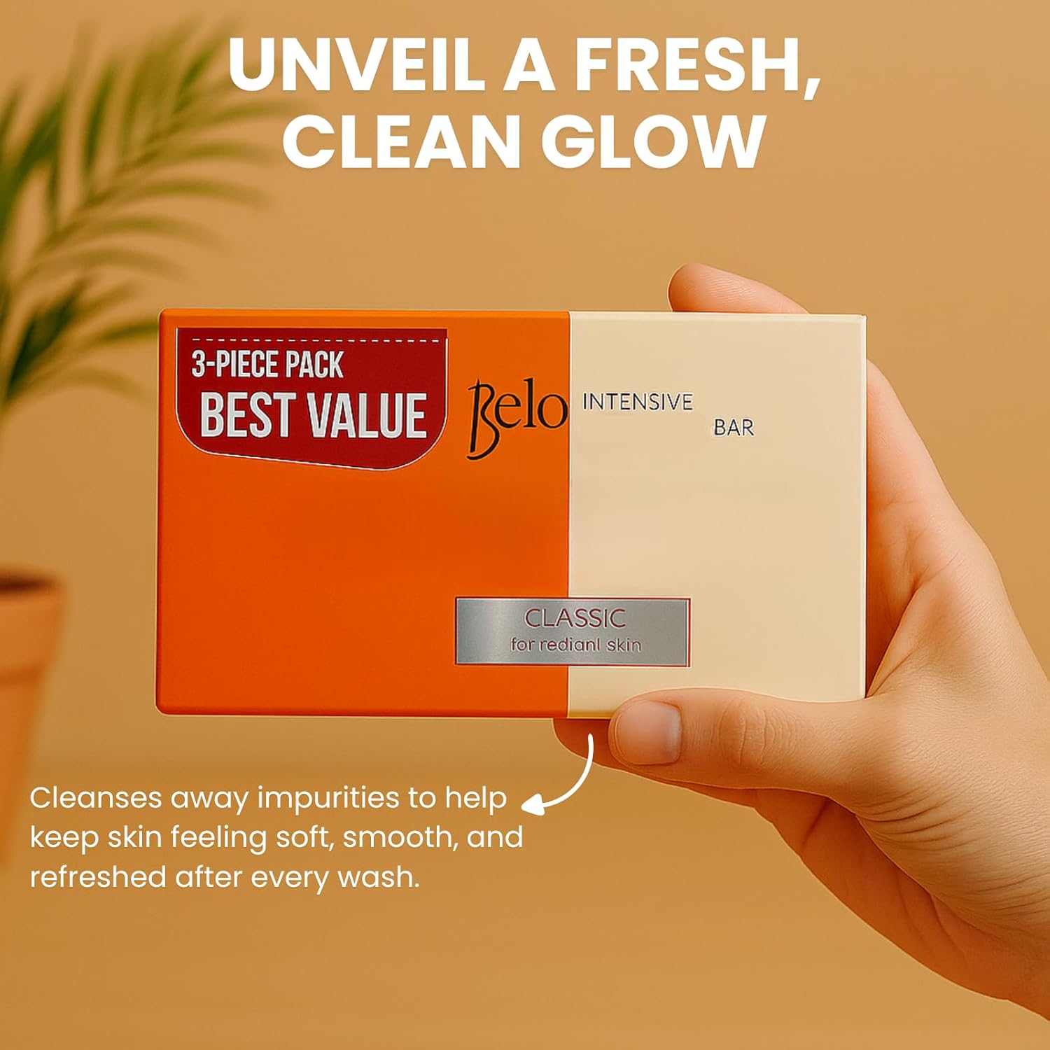 Belo Essentials Intensive Cleansing Bar Soap with Tranexamic Acid | Gentle Daily Brightening Cleanser for Even Skin Tone, Radiant Glow, Smooth Texture, and Skin Clarity Support - 9 x 65g