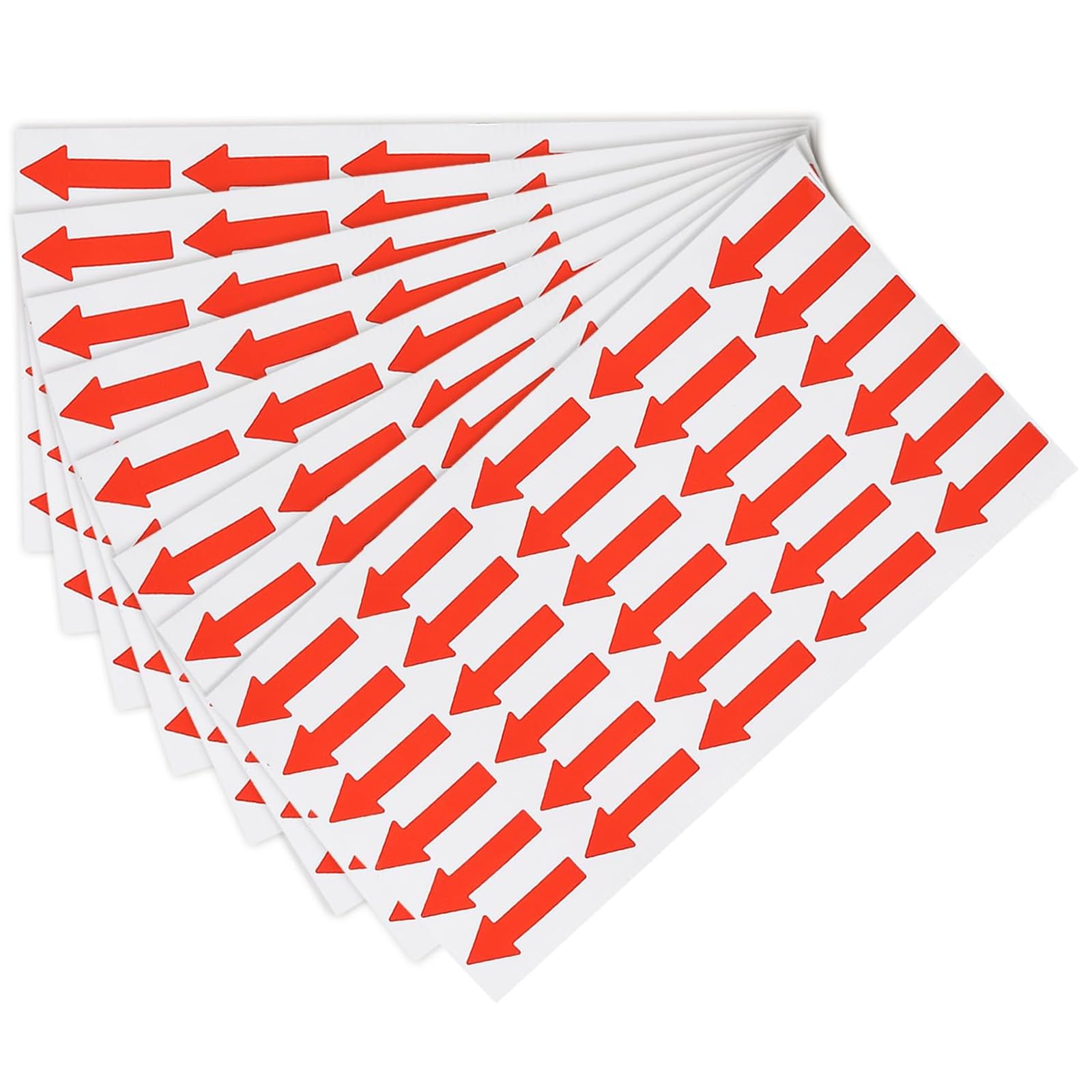 TOP-VIGOR 15 Pcs Small Arrow Stickers, 1.2x0.5 PVC Adhesive Labels for Flow Direction, Defect Marking, Inspection & Quality Control, Red