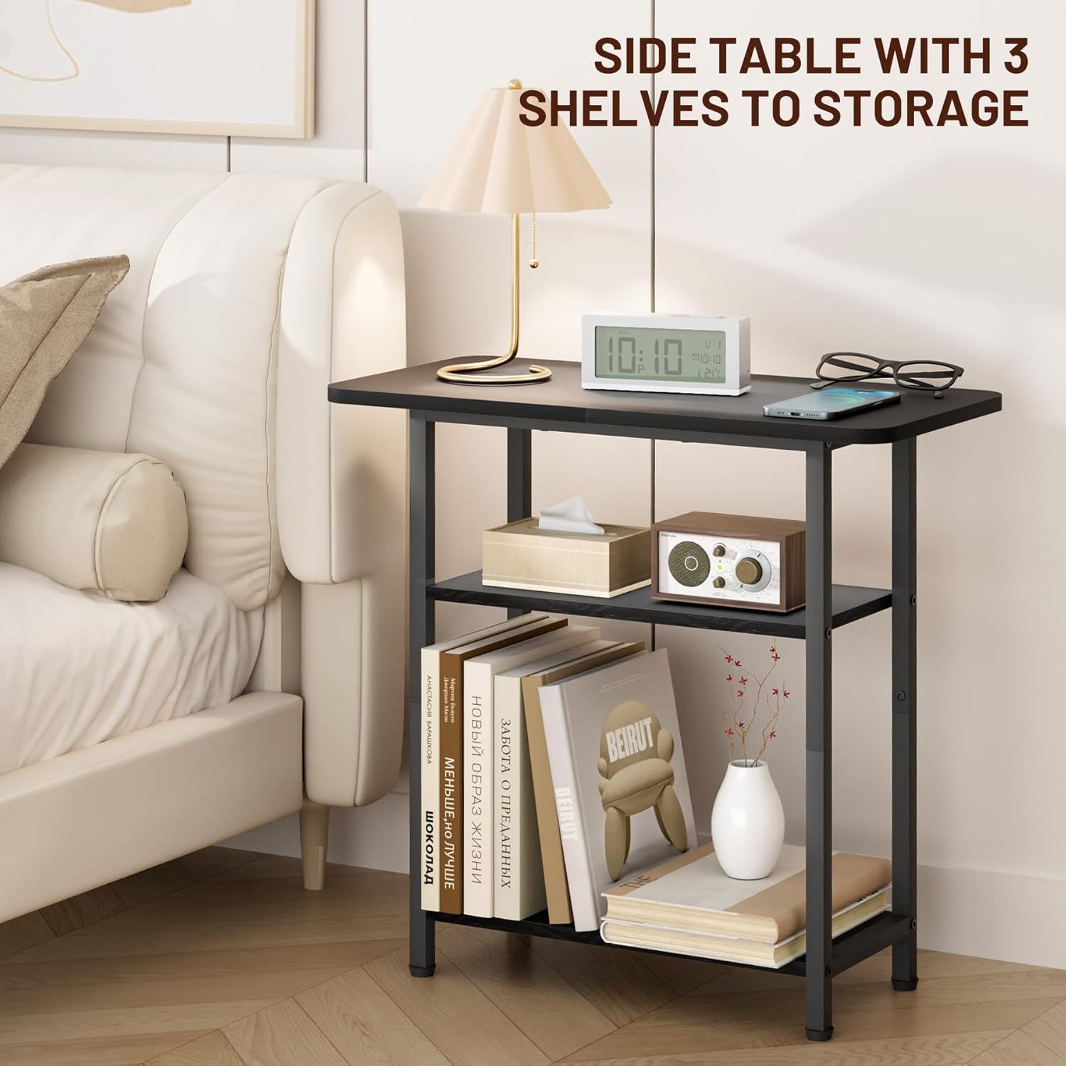 SLEEPING LB Side Table for Living Room, 3-Tier End Table for Small Space