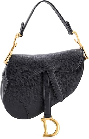 Pre-Loved Saddle Handbag Leather Mini, Black