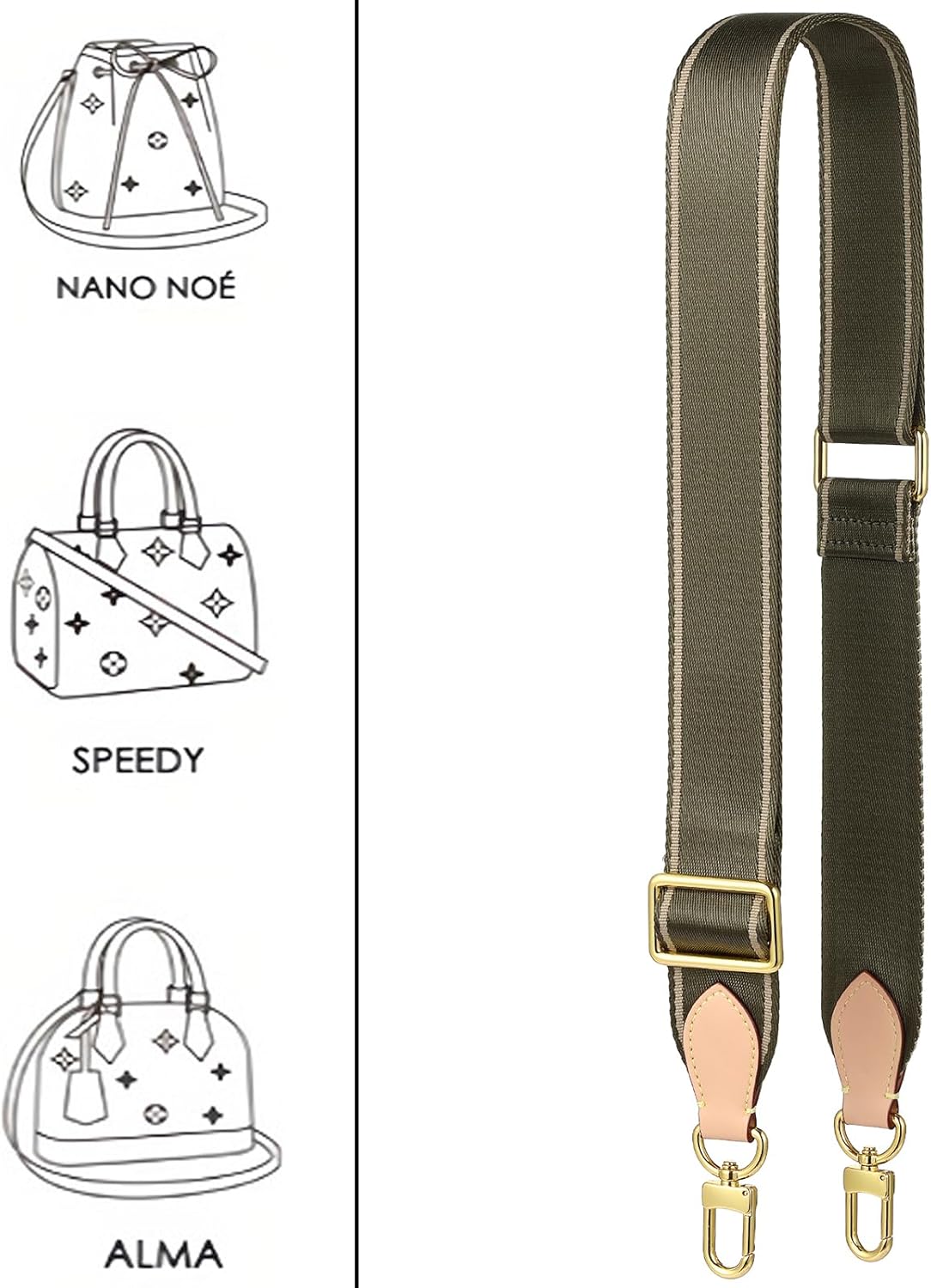 Adjustable Soft Crossbody Strap for Designer Purse, Canvas Strap for Pochette Accessories - Image 5