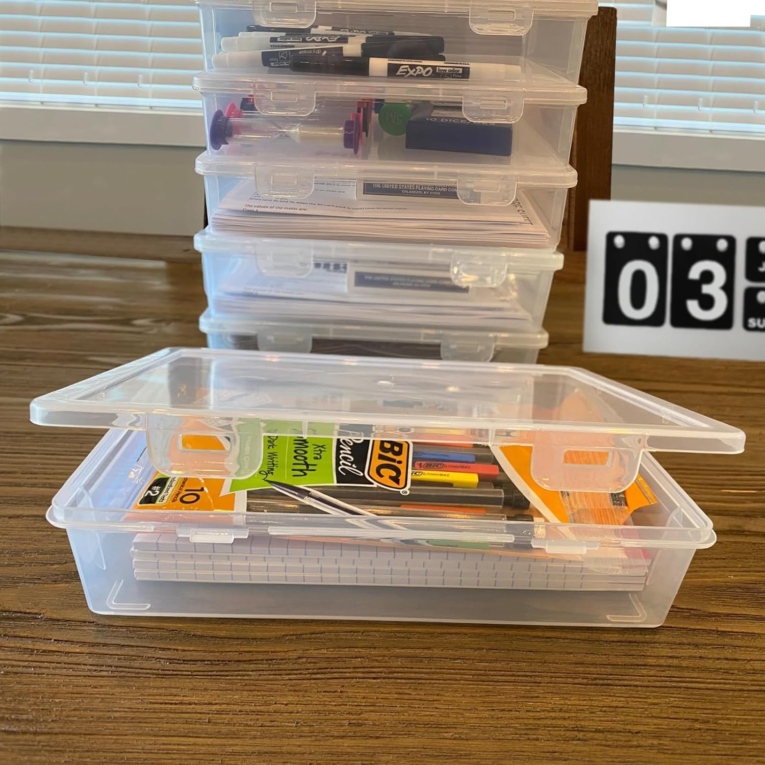 12 Pcs Plastic Storage Box with Lid Clear Multipurpose Craft Storage Case for Beads Ornaments Accessoriesr Plastic Containers Pencil Case(5'' x 3'' x 1.5'',7'' x 9'' x 2'')