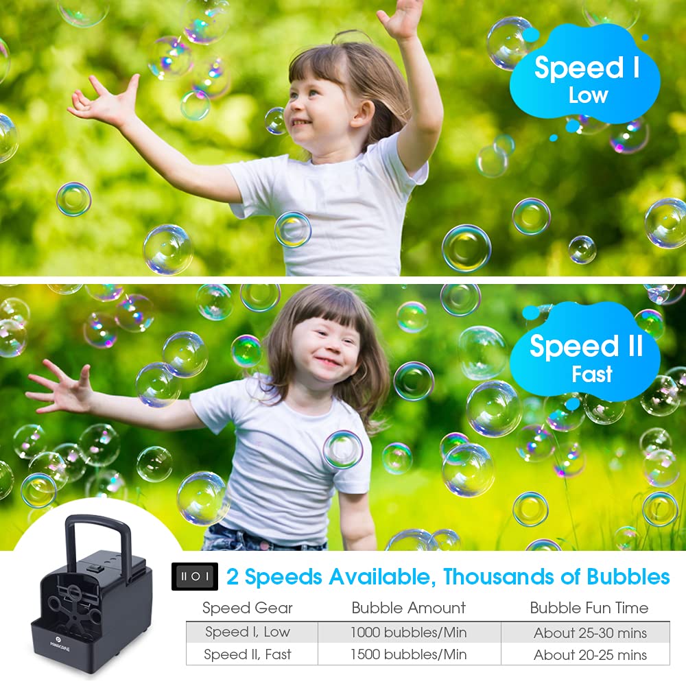 PANACARE Tragbare Automatischer Seifenblasenmaschine, Professional Bubble Machine 3000+ Blasen pro Min, Elektrisches Seifenblasenpielzeug für Kinder/Hochzeit/Geburtstag/Party