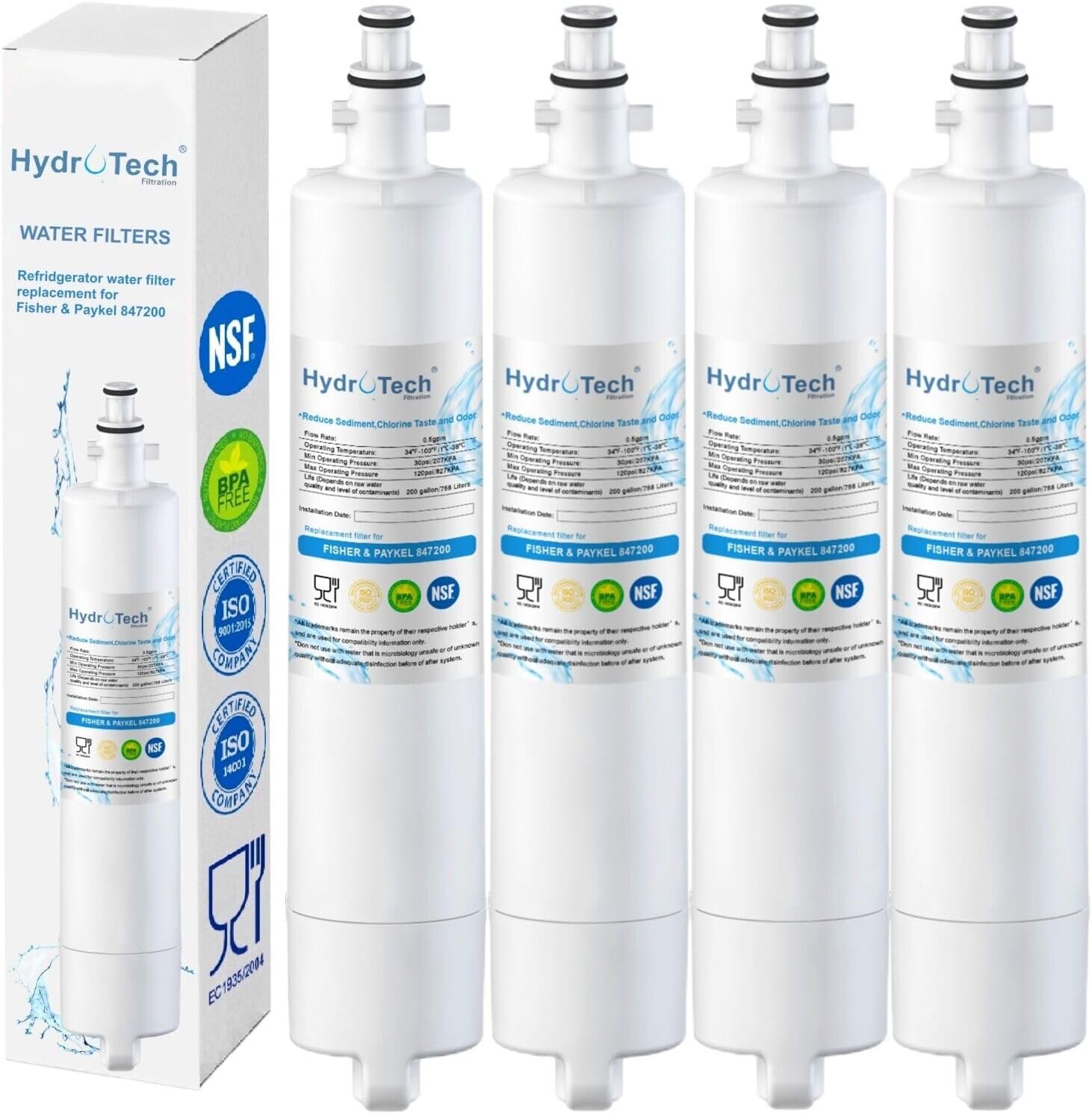 4 X Fisher Paykel 847200 Fridge Water Filter External Premium 847200