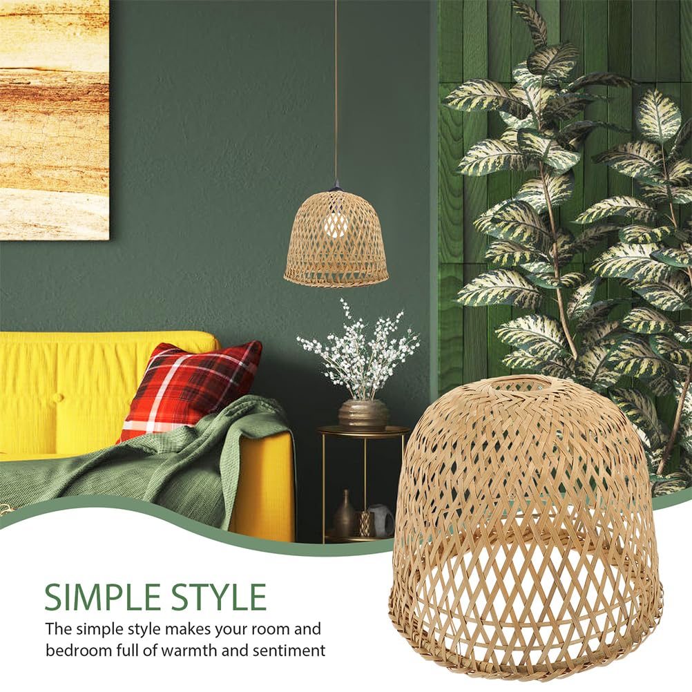 Kichvoe 2 Pezzi Paralume In Bambù Intrecciato Paralume Per Lampadario In Rattan Sostituzione In Vimini Copertura Rustica Per Lampada A Sospensione Per Sala Da Pranzo Arredamento