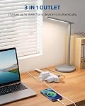DEWENWILS 20FT Extension Cord with 360° Rotating Flat Plug, 3 Grounded Outlets, 13A 1625W Heavy Duty, SPT-3 16/3C, Space Saving Extension Cord, Multiple Wall Outlet Extender for TV, Office, Kitchen