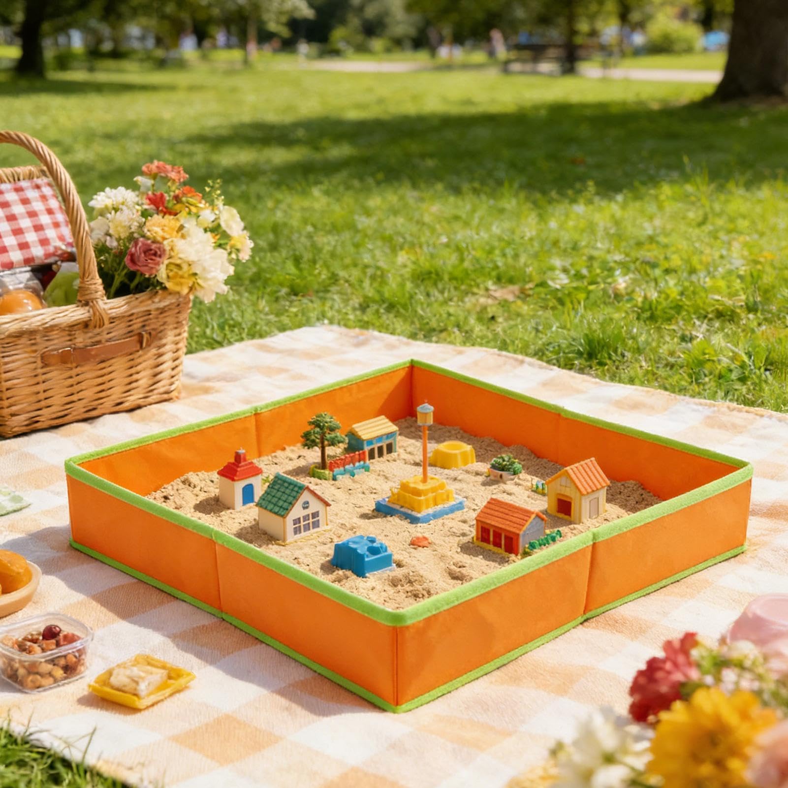 Sandtisch für Kinder, faltbar, wasserdicht, Vliesstoff, leicht, tragbar, einfache Lagerung, Aktivitätszentrum für und Mädchen, , Boden, Kindergarten