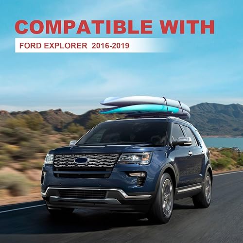 Vista 5 de KINGGERI Barras transversales de techo de 220 libras compatibles con Ford Explorer 2016 2017 2018 2019 (Limited/XLT/Sport/Platinum), barras