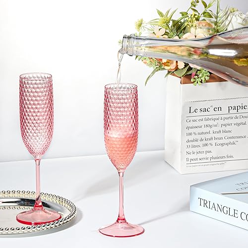 Miniatura 6 de Copas de champán de plástico, copas de champán irrompibles, copas de vino de diamante reutilizables, copas de vino transparentes para fiestas, copas