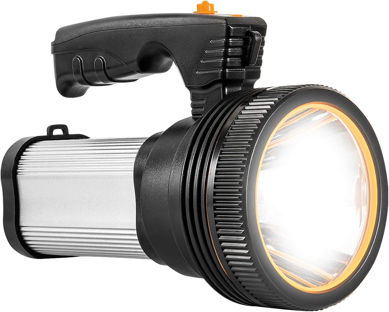 Super Bright LED Spotlight Flashlight Rechargeable 10000mAh 6000 High Lumens Long Lasting Spot Light CREE Waterproof Tactical Torch, 5 Light Modes Side Floodlight, Handheld Flashlights with USB Output - - 