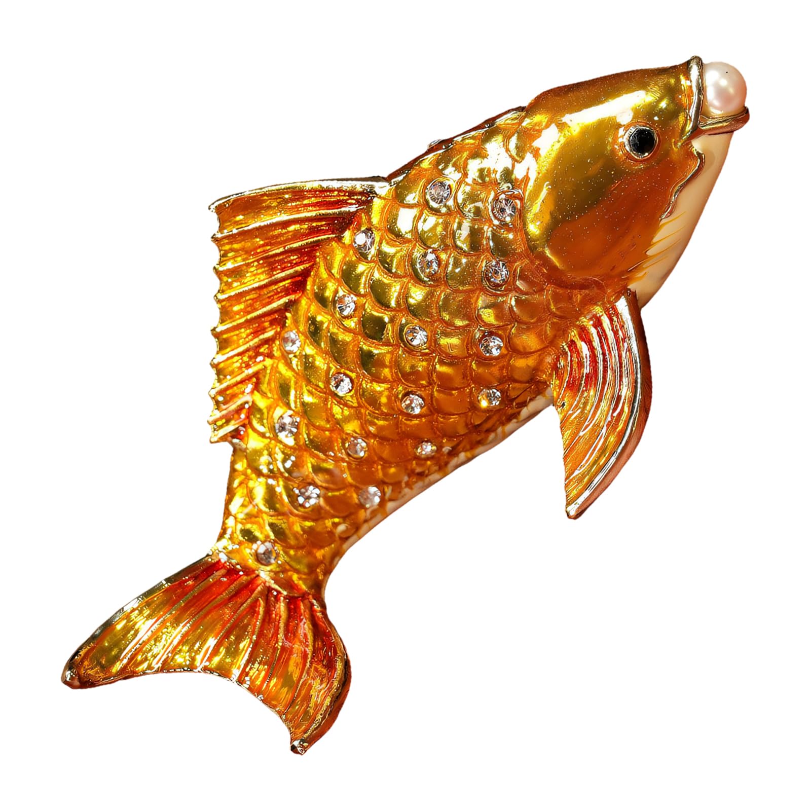 Zxfdsfdbnm Antique Metal Fish Box with Smooth Surfaces Great As Housewarming Present or Souvenir Traditional Fish Jewelry Planner
