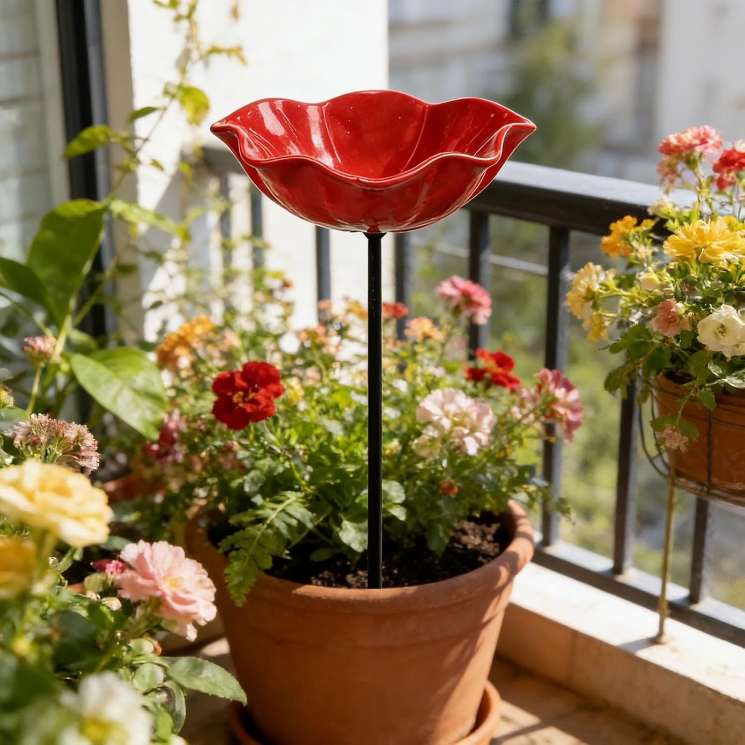 Bebedero de abejas para el jardín, 65 cm, metal para jardín, bebedero para pájaros, bebedero para pájaros, bebedero para insectos para abejas y mariposas (3 unidades)