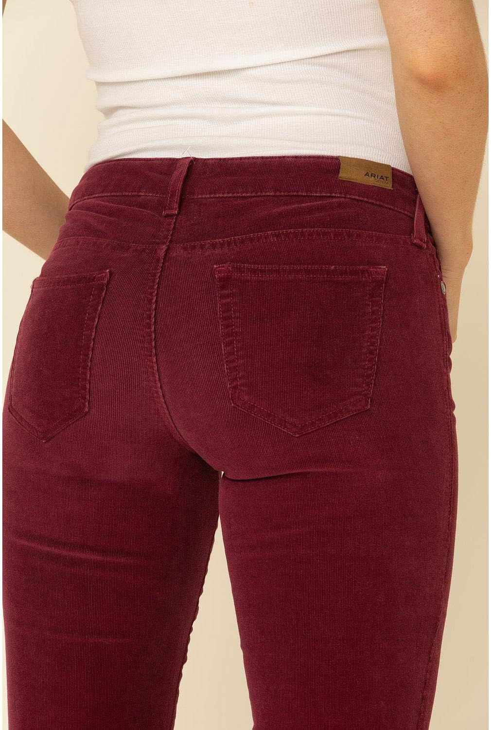 ARIAT Women's Wild Berry Corduroy Flare Pants Red 25W x 36L