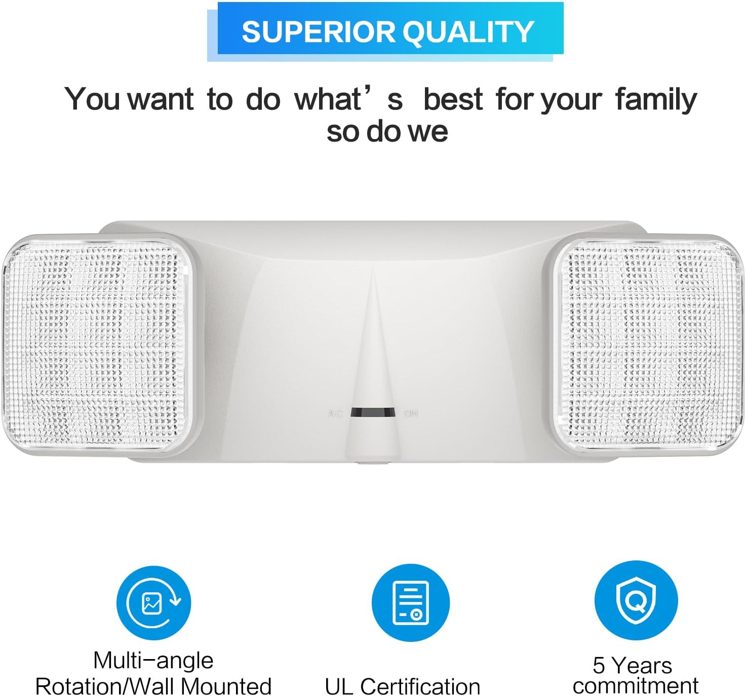 LED 4 Pack White Commercial Lighted Exit Signs-US Standard UL Listed-Exit Signs with Emergency Lights Sure Lites-Two Head Emergency Light-Lithonia Exit Lights-Emergency Flood Lights Indoor