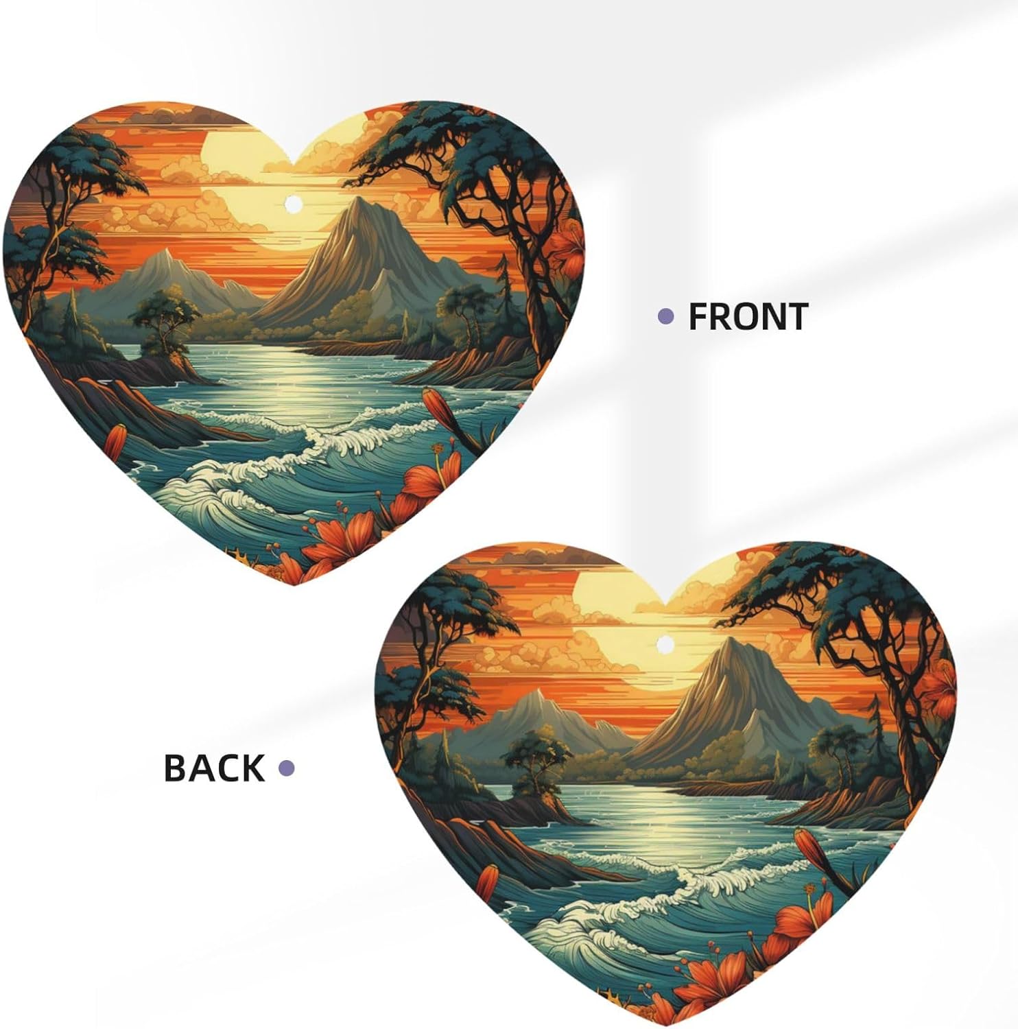 Car Air Freshener 24 PCS Summer Hawaiian Hanging Car Air Fresheners Auto Interior Decor Card Freshener Strong Scented Card Lavender Cars Scents for Office Bedroom Close Drawer Heart Shape