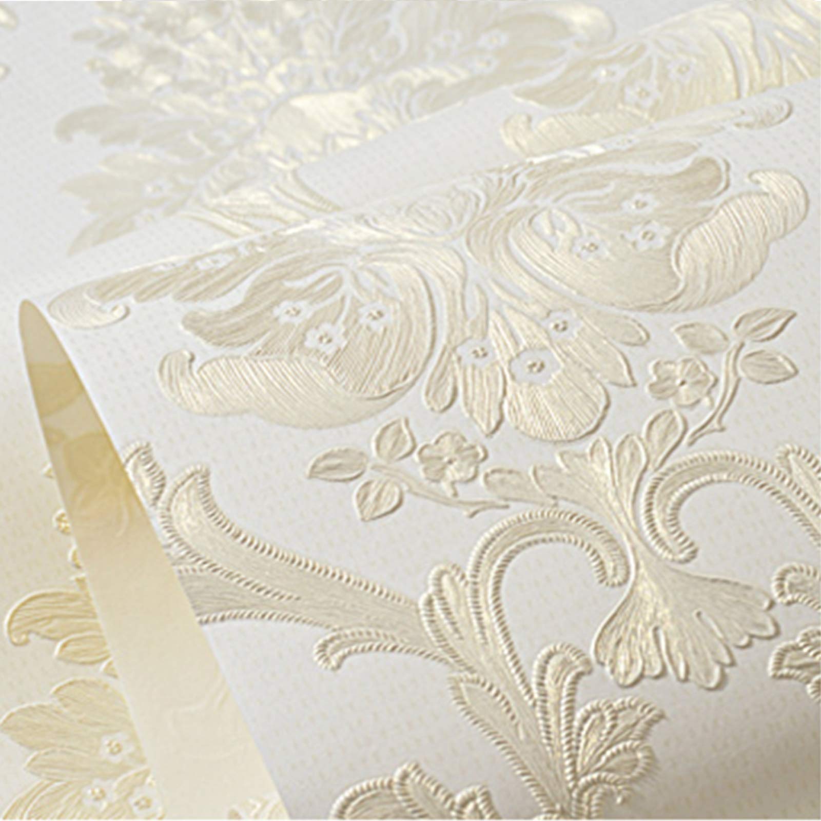 Carta da parati Carta Da Parati Autoadesiva Bianca European 3d Flowers Camera Da Letto Soggiorno TV Carta Da Parati TV, 0.53x3m / 0.53x6m / 0.53x9m (Size : 0.53X6M)