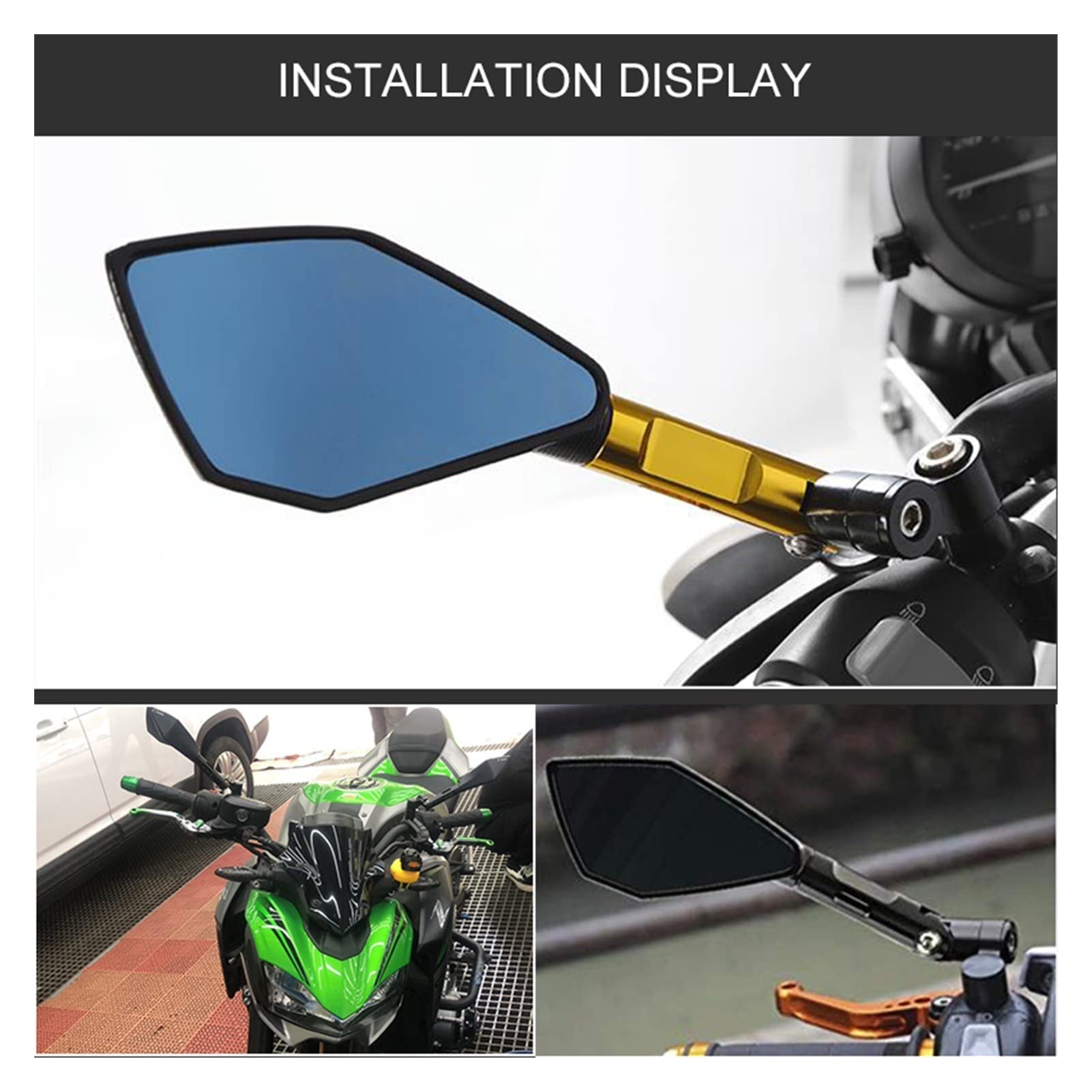 Zubehör Universal Für SYM Cruisym 300 Cruisym300 GTS300i JOYMAX Z300 Z250 Spiegel Motorrad Roller 10mm Spiegel CNC Rückspiegel (Farbe : Schwarz)
