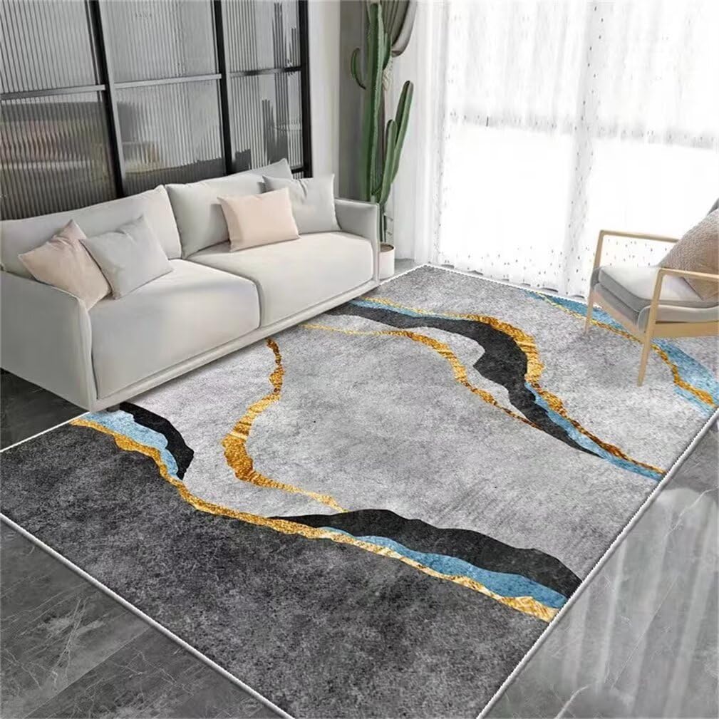 Tapis chambre gamer gris 120x160 cm pour espace de jeu et salon moderne