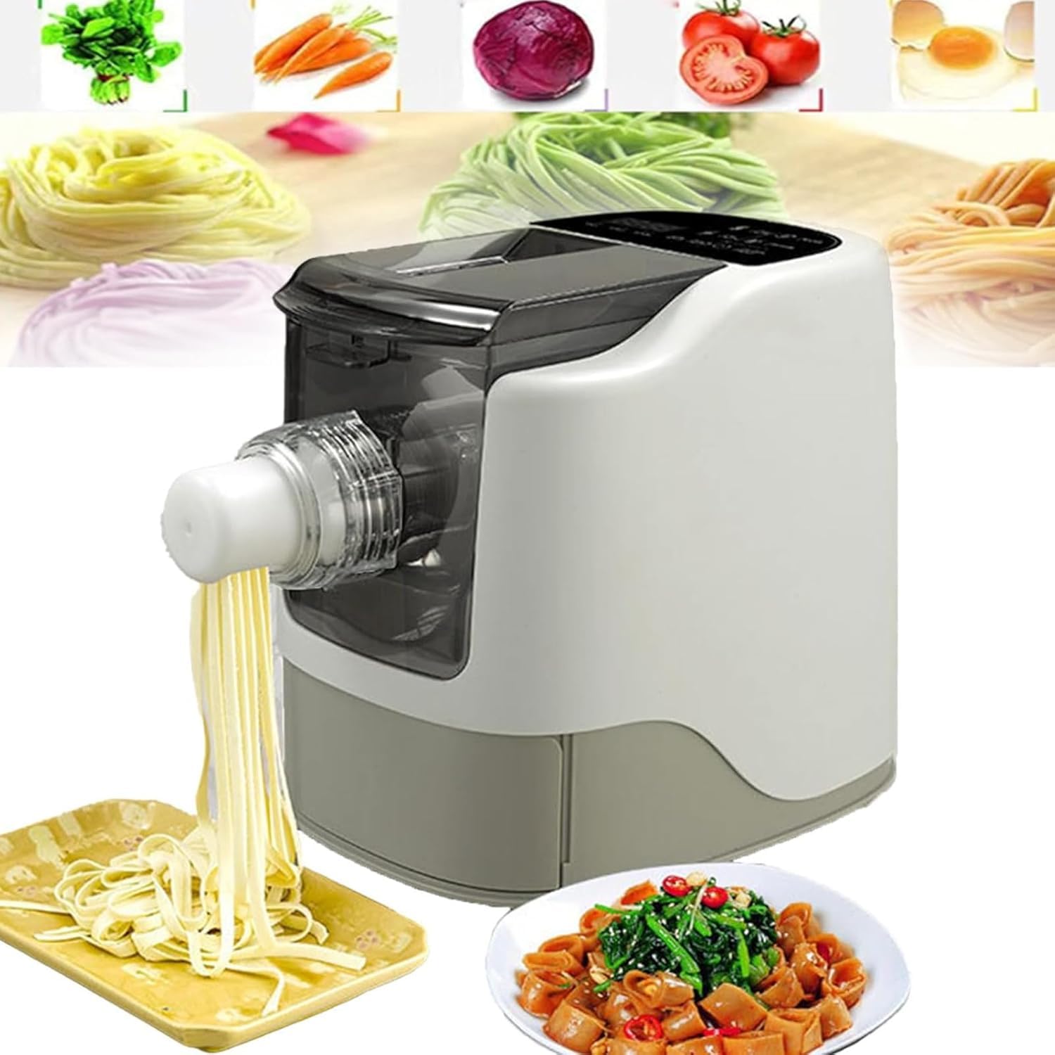Elektryczna maszynka do makaronu, wytłaczarka do makaronu o mocy 260 W, wielofunkcyjne urządzenie kuchenne do szybkiego i łatwego przygotowywania makaronu