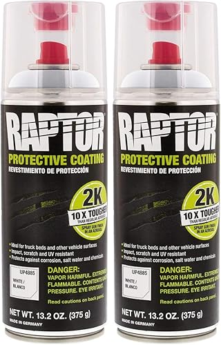 U-POL Raptor 2K - Revestimiento de protección en aerosol, para cama de camión, espray de pintura protectora de 2 partes de uretano para reparaciones