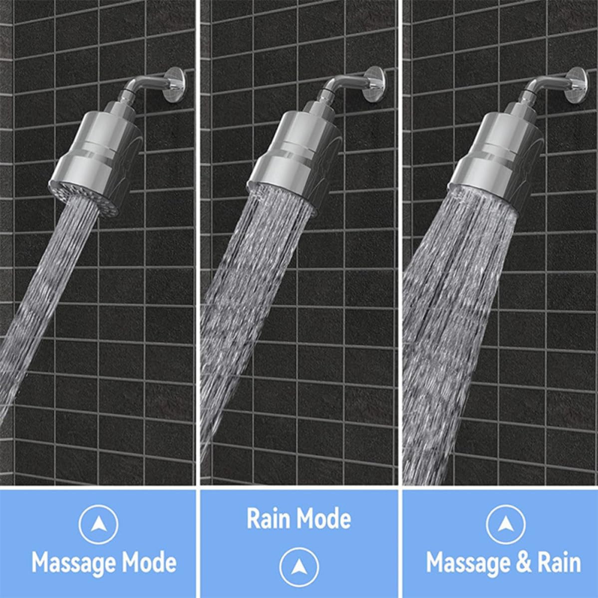 Filtro de Ducha para Agua con Cabezal Ajustable en Ángulo, Material Abs y Metal, Elimina Cloro y Protege la Salud Baño
