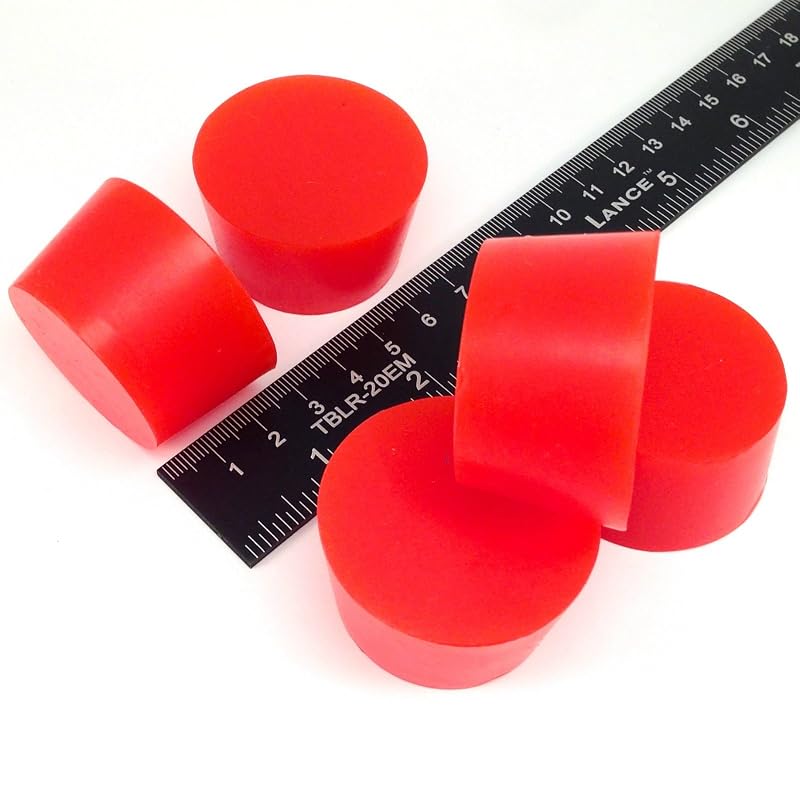 Tampões de Silicone para Mascaramento em Alta Temperatura High Temp Masking Supply 3,73 x 4,45 x 2,54 cm, Vermelhos, Kit com 5 peças