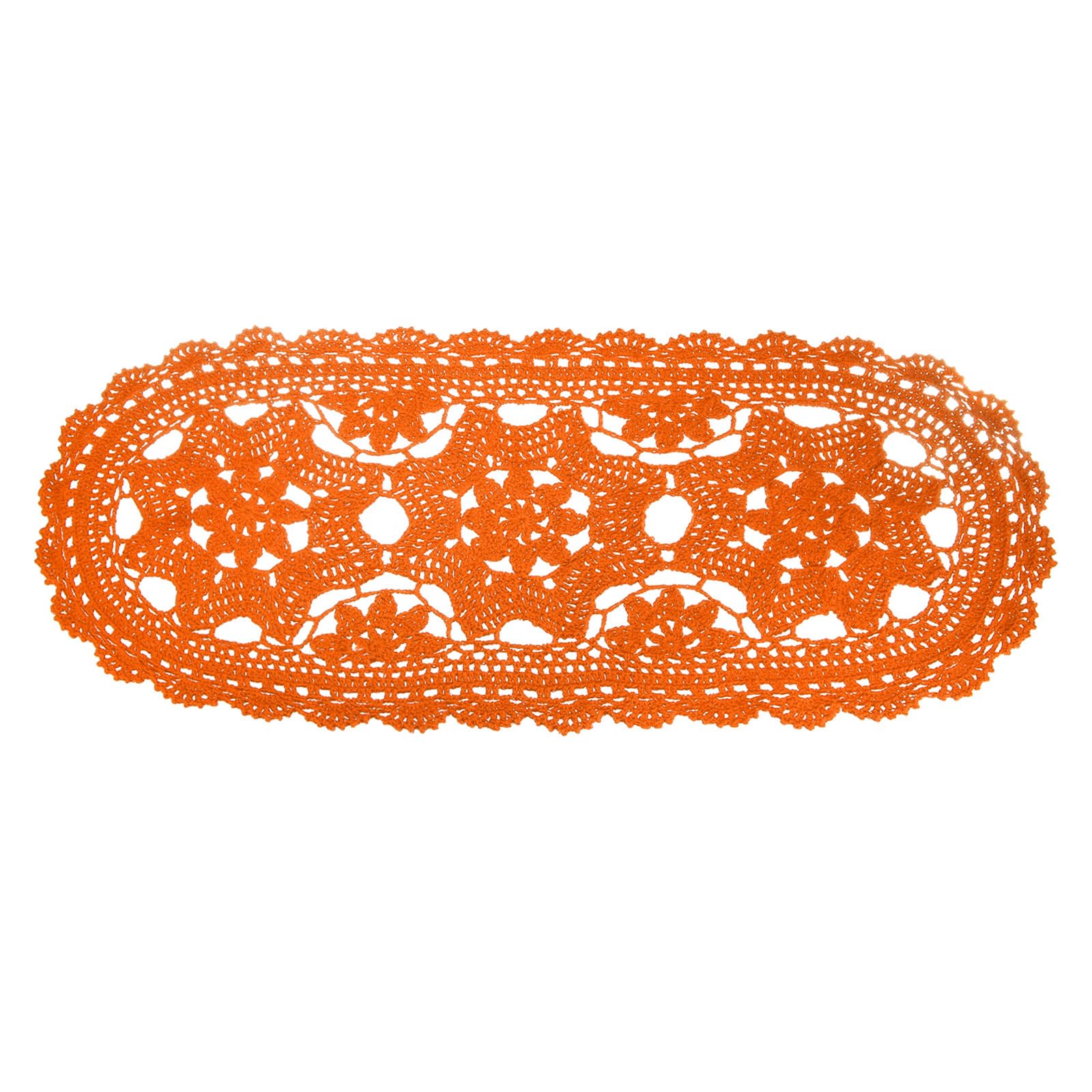 Napperon dentelle fait main en coton orange pour centre de table de mariage bohème