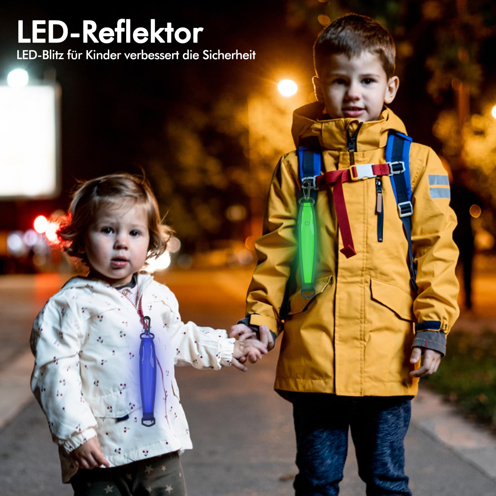 Luci LED Per Zaino - 4 Pezzi, Ricaricabili USB, 3 Modalità, Sicurezza Bambini - Foto 8